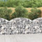 Fasba Gabione mit Hochbogen, Steinkorb Drahtkorb Dekorativ, Gabionenkörbe Verstärkte Gabionenhaken, Gabionenwand Gabionen Zaun Garten, 150x30x80/100 cm Verzinktes Eisen