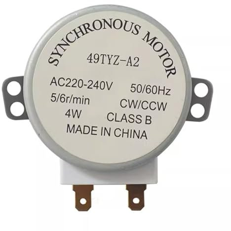 HUAYUWA Motor síncrono de repuesto para horno microondas AC-220V-240V 4W 49TYZ-A2 compatible con accesorios de motor giratorio GALANZ (49TYZ-A2)