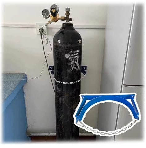 DRFGHK Laboratory/Workshops/Homes Gas Cylinder Wall Mount Bracket, Oxygen Tank Cylinder Holder Rack Holds 1 2 3 Bottles, Propane/Argon Tanks Storage Shelf(1 Bottle Length 13 4/5(35cm))