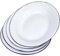 FUNNETOYU 4pcs Enamel Plates Flat Rim Versatile Dinnerware for Pasta Salad and Fruit Serving Enamel Dish for Outdoor Dining and Casual Meals