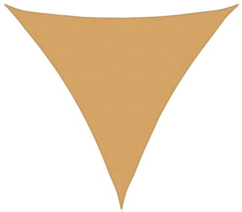 vidaXL Toldo de Vela Triangular HDPE Arena 160 g/m² 3,6x3,6x3,6 m, Vela de Sombra de Sol, Vela de Sombra, toldo de Patio, Vela de Sombra Solar