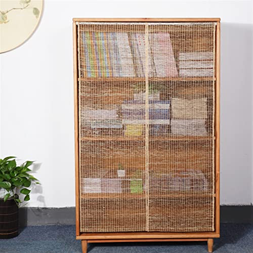 Ramie Staubdichte Vorhänge für Küche und Schrank, japanische Noren-Flächenvorhänge, 47,5 cm B x 110 cm H, 2 braune Paneele, ideal für Regale und Türen