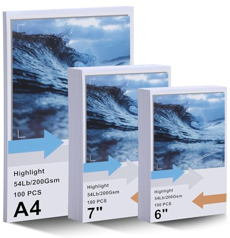 Fotopapier A4 6 Inch 7inch Hochglänzend 200g/m² Fotokarten Photokarten Sofort Trocken Wasserfest Hochweiß Fotoblätter 220 Blatt