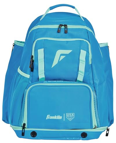 Franklin Sports USA SB Gameday Fastpitch Softball-Rucksack – Erwachsene + Jugendliche Softball + Baseballausrüstung + Schlägertasche – speichert Schlaghandschuhe, Helm, Stollen und mehr