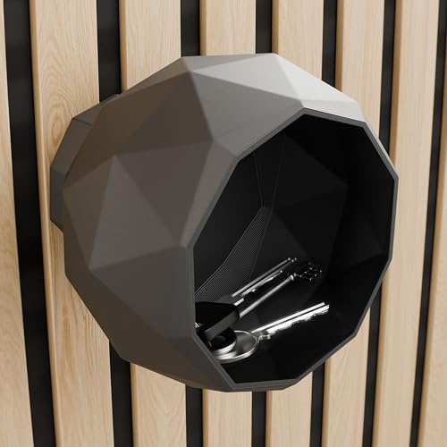 Shapes&Shades Schlüsselschale für Wandpaneele Holz – Designer Zubehör für Akustikpaneele – Key Organizer Regal für Akustikpaneele – Wandpaneele Deko Idee für stilvolle Räume (Poly)