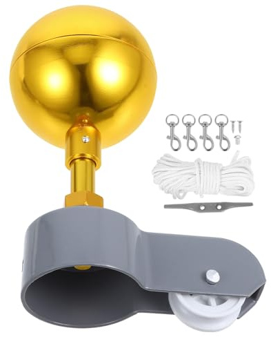 Zerodeko Fahnenmastkappe aus Aluminiumlegierung Metall Flaggenmast Abschlussornament mit Kugelaufsatz Ersatzteil für Fahnenmast bei Außenanlässen