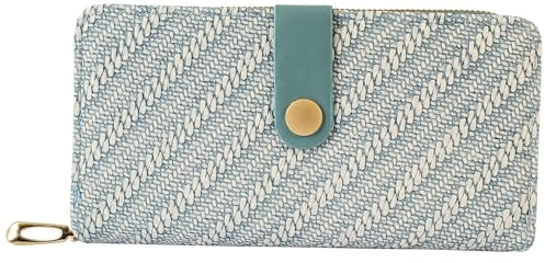 Cham Cham Geldbörse für Damen aus Kunstleder in Blau, Geldbeutel mit Reißverschluss in 10 x 19 x 3,5 cm