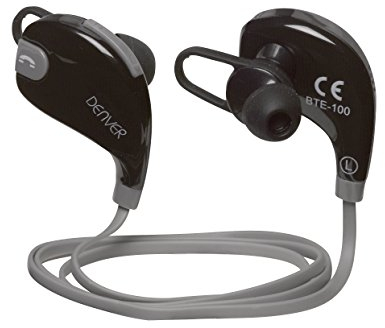 Denver Auriculares Bluetooth BTE-100 Grey - BT 4.1 - BATERIA 80mAh - MICROFONO INCLUIDO - Funcion Manos LIBRES - + 6H DE REPRODU