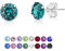 DTPSilver - Damen Ohrringe 925 Sterling Silber mit Kristallen von Swarovski® Elements 6 mm Runde Ohrstecker - Farbe : Smaragd