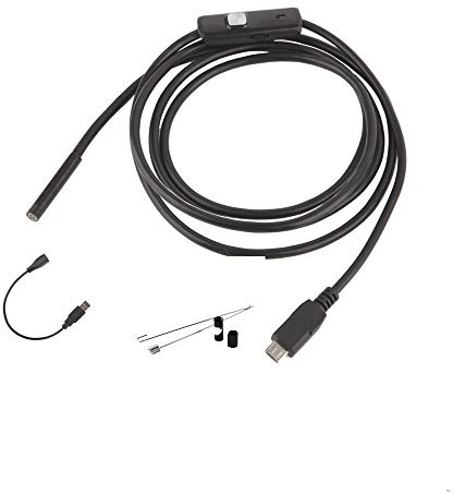 Endoscopio USB 5,5 mm 2 in 1 IP67 impermeabile telecamera di ispezione periscopio con 6 LED e cavo serpente 5,5 m adattatore USB per telefono Android tablet dispositivo - Lunghezza cavo: 1 m