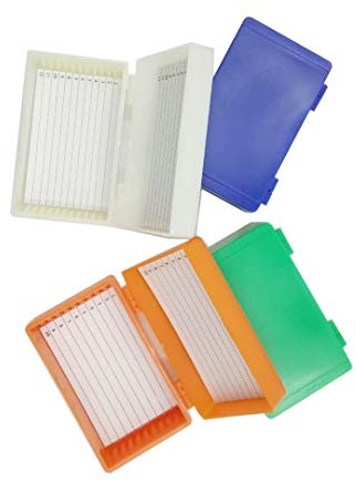 4 pcs 12-Place Microscope Slide Box Microslide Slide Box Random Color