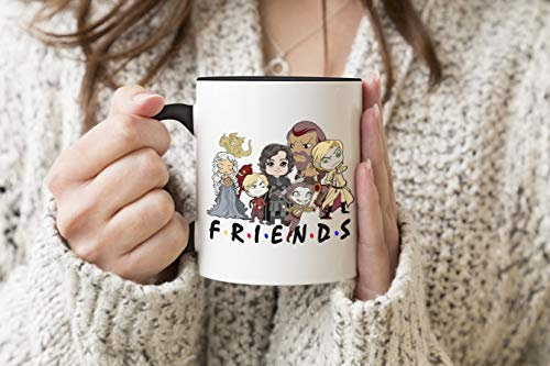 Friends Game of Thrones Lannister Jon Stark Jaime Khal Drogo Arya Style Friends Series Black Handle Mug Coffee Tea Mug 312ml Cup