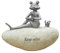 Country Living Gartenfigur Frosch auf Stein, 3 Designs erhältlich, 15,5 cm (Keep Calm)