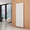 ELEGANT Vertical Column Designer Radiator Tall Upright Flat Panel 1800 x 608 mm White Double Radiators with Free Angled Valves