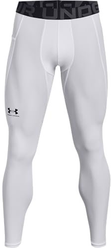 Under Armour Men's HeatGear Armour Leggings, White, X-Small