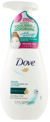 Dove Mousse nettoyante visage douce pour peaux sensibles 160 ml