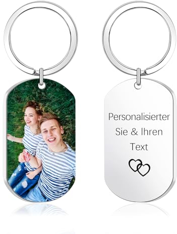 CGFN Porte-clés personnalisable en couleur avec photo, image, porte-nom pour chien, cadeau d'amour, argenté, s,