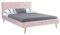 IDMarket - Lit Double scandinave Oslo avec tête de lit et sommier 140 x 190 cm Tissu Rose Clair Effet Velours