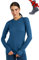 Merino.tech Merino Shirt Damen Langarm - Premium 100% Merino Unterwäsche Damen Langarmshirt, Sportunterhemden + Wollsocken (Small, 165 Denim Blue)