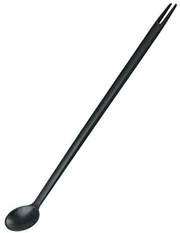 Worparsen Fourchettes à dessert ultra longues sans BPA - Double extrémité - Manche long - Large application - Noir