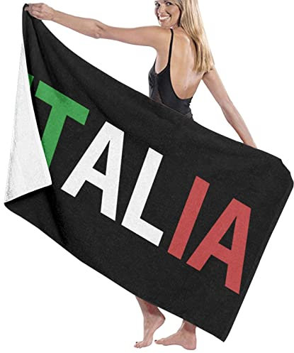 Italia Strandtuch, weiche Mikrofaser, saugfähiges Strandbadetuch, Erwachsene, Unisex, Kinder, Handtuchdecke, 32 x 52 Zoll