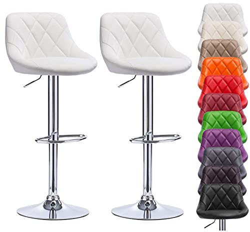2 Design Tabouret de Bar Lot de 2 avec siège Bien rembourré en Similicuir,Hauteur réglable,Tabouret de Bar Lot de 2 réglable et Rotatif,Tabouret de comptoir Chaise de Bar
