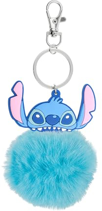 Peers Hardy Disney Porte-clés Disney Lilo et Stitch avec Pompon Bleu Mixte Chaîne de clé, Bleu, Taille unique