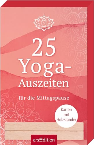 25 Yoga-Auszeiten für die Mittagspause: Karten mit Holzständer | Yoga-Karten mit Holzständer für kleine Pausen im Büro oder Homeoffice