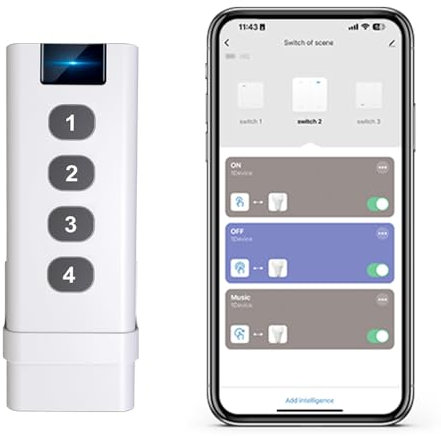 IHSENO ZigBee3.0 Scene Remote Button Tuya Smart Remote, Need Zigbee Hub, Smart Switch ZigBee Remote Panel Work with Tuya Smart Life APP (1)