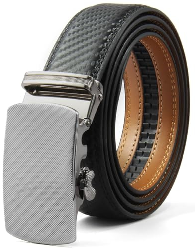 Nelbons Gürtel Herren, Gürtel Ratsche Gürtel Automatikschließe für Herren Anzug Business Kleidung,Breit 35mm,Größe Angepasst
