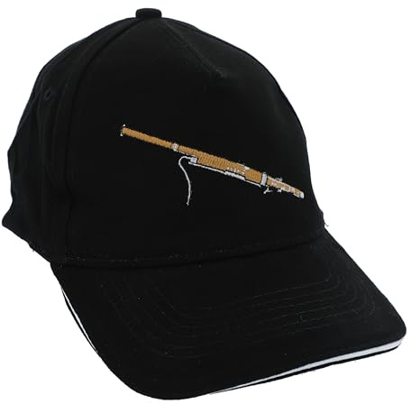 Baseball-Cap mit eingestickten Instrumenten, schwarz, Baumwolle