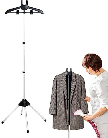 1/2 Iron Steam Stand - Folding Telescopic Clothes Steamer Holder | Height Adjustable Steamer Stand For Clothes Steam Rack for Cloth Handheld Garment Steamer Rack Clothes Hanger for Steam Ironing