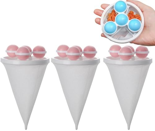Floating Hair Filtering Mesh Removal, Fusselfänger für Wäsche, Pet Hair Remover für Wäsche, Reusable Washing Machine Hair Filter Laundry Pet Hair Catcher (Rosa)