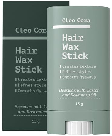 Hair Wax Stick - Styling Wax Stick for Women, Men, Kids - Hair Stick for Flyaways & Frizz with Beeswax, Castor & Rosemary Oil - Creates Texture & Strong Hold for Slick Hair - Non-greasy