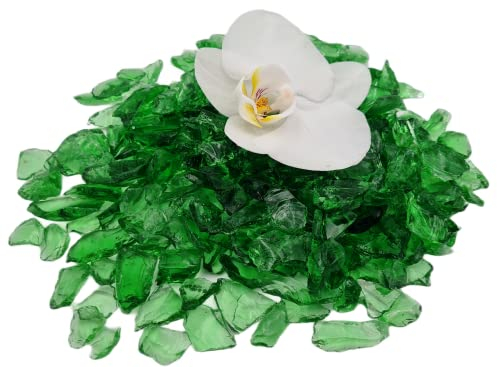 Generisch Gabionenstein Gartendekoration Glasbrocken, Glassteine Farben, 3-5cm Grün Kreative Dekoratione Originelle Gartendekoration Heimdekoration (5, Kilogramm)