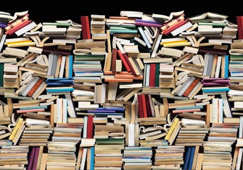 LSumCuyoo Retro Grey Floral Striped Geometric Kids Wood 3D Effect Vintage Colourful Bookshelf Bookcase Background Wall Boys Girls Black and White Removable Living Room Photo Wallpaper