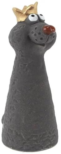 itsisa Zaunhocker Maulwurf mit Krone H: 22 cm aus Keramik - Zaun Deko Garten, Tierfigur Pfostenhocker, Zaunfigur, Gartendeko, Zaunstecker