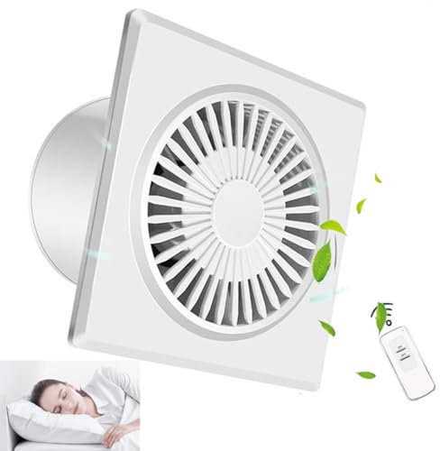 Extractor Fan with Remote Control And Anti-Backflow Check Valve Silent Extractor Fan Bathroom Ultra-thin Bathroom Fan Window Exhaust Fan for Kitchen Bathroom Greenhouse Garage,6in
