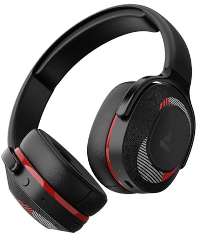 boAt Rockerz 425 Bluetooth Wireless On Ear Headphones Signature Sound, ENx Tech, ASAP Charge, 25H Playtime, Bluetooth V5.2, Dual Pairing with Mic(Fiery Red)