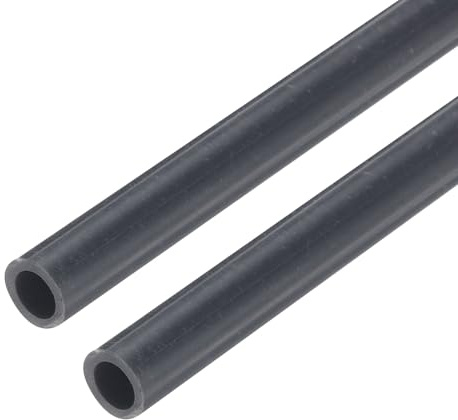 QUARKZMAN 2 Stück PVC Rohr, Durchmesser 4mm Länge 0.23m Rund Kunststoffrohr für Garten, Aquarium, Wasserleitung, Kabelkanal, lüftungsrohr (Dunkelgrau)