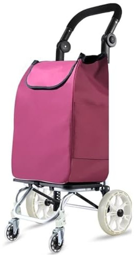 Einkaufswagen Einkaufstrolley Treppensteigen Faltbarer Trolley, 2-in-1, Abnehmbar, Strapazierfähig, 2 Große Räder, 2 Schwenkbare Vorderrollen, Großer, Wasserdichter Einkaufswagen Shoppingtrolley Troll