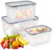 Lot De 3 Boîte Rangement Frigo,Boite de Conservation Alimentaire,Boite de Rangement Frigo,Bac a Legumes Pour Frigo,Récipient de Conservation Salade pour Légume Fruit Fromage,Rangement Frigo