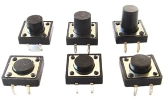 20PCS 12X12x4.3//5/6/7/8/9/10/12mm Tact Switch Tactile Push Button Switch Kit Sets DIP 4P Switch(12X12x9mm)
