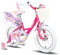 STITCH Einhorn 12 Zoll Kinderfahrrad für 2-4 Jahre Mädchen, Kinderfahrrad mit Puppenfahrradsitz & Stützrädern& Korbstreamer, lila