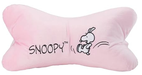 United Labels The Peanuts Snoopy Leseknochen - Nackenkissen Nackenrolle Lesekissen Kissen Stützkissen für Bücher und Tablets Rosa 40 x 20 cm