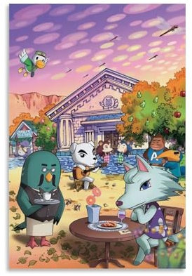 IKJIkkncf Animal Crossing Anime Poster Dekorative Malerei Leinwand Wandkunst Wohnzimmer Poster Schlafzimmer Malerei,Wandkunst Bilddruck Moderne Familienzimmer Dekor 12x18inch(30x45cm)