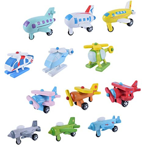 ifundom 12stücke Mini Holzflugzeug Spielzeug Für Junge Mädchen Frühe Bildung Spielzeug Flugzeug Mit Ansprechender Optik Und Geruchsneutralen Materialien