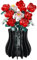 Vaso per bouquet di fiori Lego, vaso puzzle in legno, vasi di fiori creativi per rose Lego, fiori di ciliegio, girasoli, tulipani, narcisi, regalo per gli amanti dei fiori (nero)