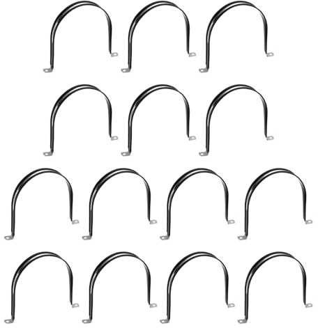 QUARKZMAN 14 Stück 150mm(5-29/32) Kabelklemme, 304 Edelstahl Gummiüberzogene Gepolsterte 2-Loch U-Rohrschelle für Leitungen Rohre Schläuche Drähte Kabelinstallation, Schwarz