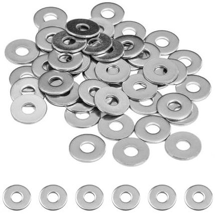 100 Pcs Washers For Screws,M4 X 12mm Steel Stainless Flat Penny Assortment | Durable And Rustproof Washer Hardware Fixings Part Set for Home Decoration Factories Repair Construction Bolts Screws & Nuts